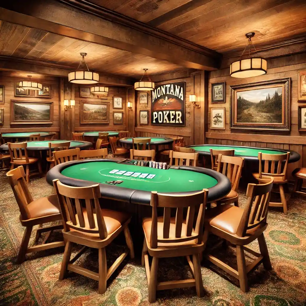 Interior of a Montana poker room