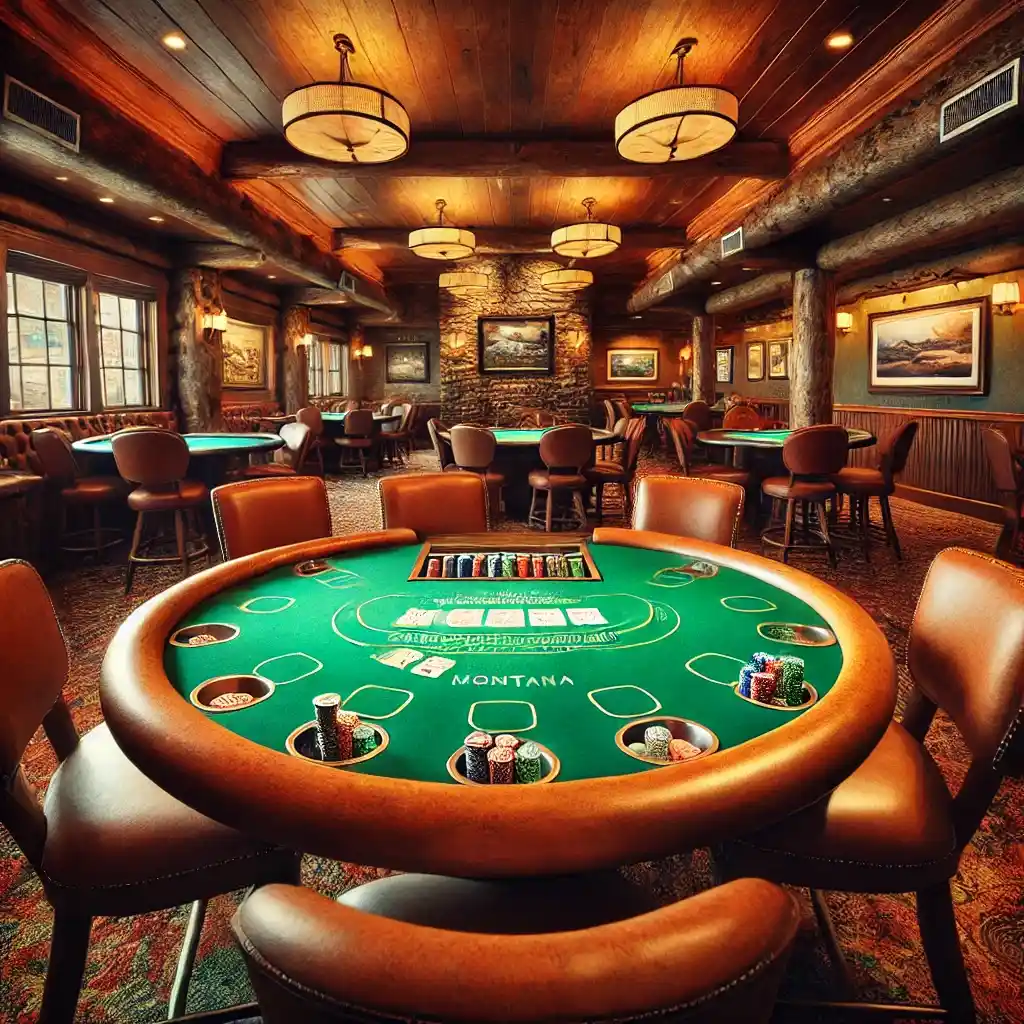 image of a poker table at a Montana casino