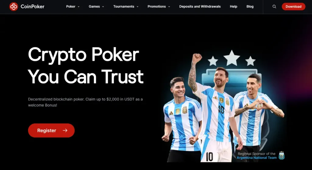 CoinPoker home page